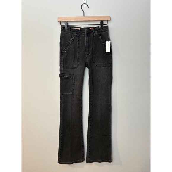 NEW Anthropologie Pilcro Demilune Cargo Bootcut Black Mid-Rise Denim Jeans 24 - Picture 4 of 16